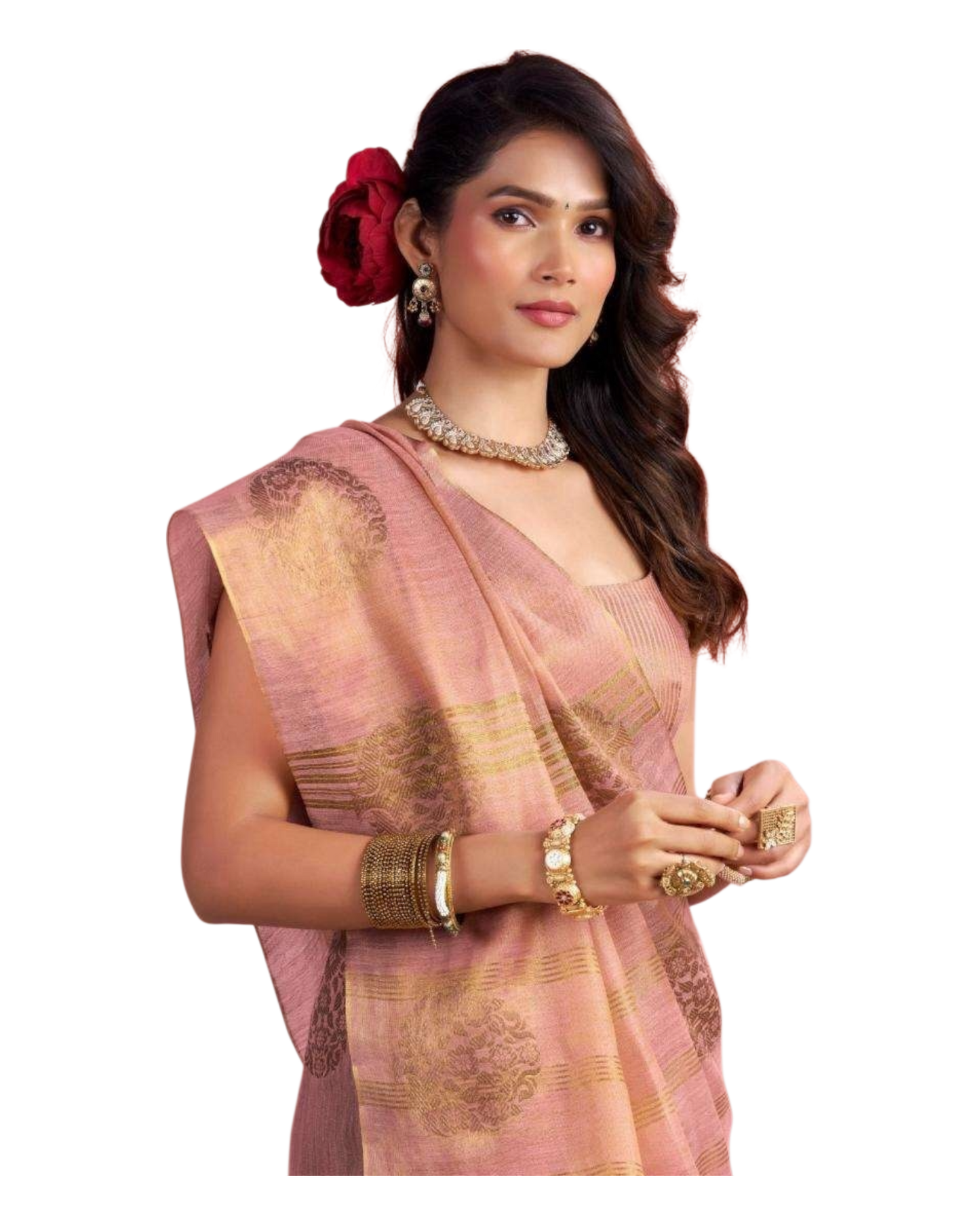 Pink - Traditional Silky Fancy Saree with Blouse Piece - UK Stock - 2/3 days Delivery  12KT25 RP477