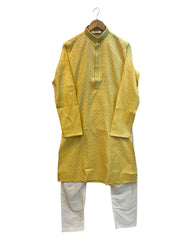 Pastel Light Yellow - Fantastic Mens Indian Kurta set - UK Stock - Weddings / Walimas , Sangeet, Diwali, Eid, Mehndi / Henna - NAD25703 KA