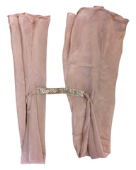 Champagne / Peach - Designer Ladies Short Top Palazzo Trousers Suit - Size 12 (38