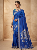 Royal Blue - Handloom Saree with Blouse Piece - UK stock - 24hr Dispatch - RT-BT006 07KJ26