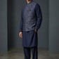 Navy Blue - Mens Kurta Set with Rich Brocade Waistcoat  - UK Stock - Quick Dispatch - SHU2609 05VV26