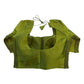 Mehndi / Henna Green - HYBRID Silky Saree blouse - With Elastic on both side for Great fit - Size 36",38", 40" S M L  - VAM1216 Ap