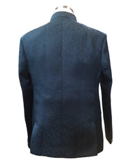 PREMIUM Slim Fit Mens Teal Self Brocade BandhGala / Prince / Chinese Collar Jacket - Fantastic Fit - CS2410 TA 0524