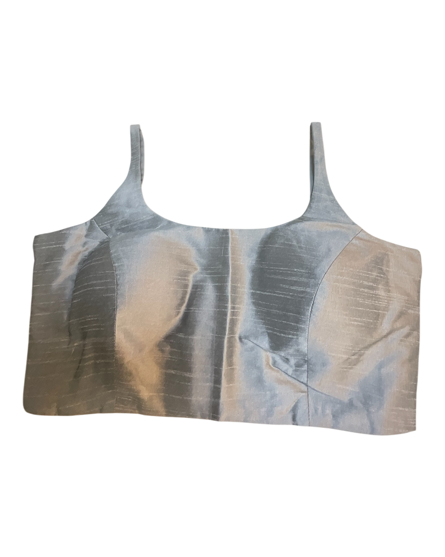 38" / UK 12 - Silver Grey - Silky Designer Saree blouse with cups,  Sleeveless - UK Stock - Quick Delivery - RNK - R651-H