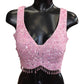 Baby Pink - Designer Ladies Short Top Palazzo Trousers Suit - Size 12 (38") - VMK BADAL PY