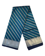 Blue - Traditional Handloom Banarasi Sari / Saree - with Blouse Piece - SN2405 11TP24