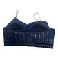 36" / UK 10 - Navy Blue - Sequins Work Strap Saree Blouse with cups - UK Stock - Quick Delivery - RNK - R780 -KK