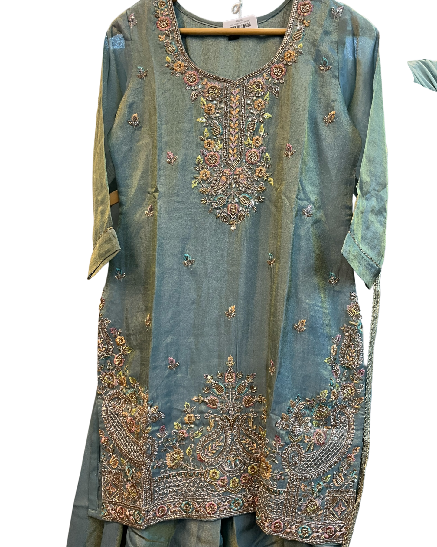 UK 18 / 44" - Sky Blue - Ladies Sharara / Palazzo Trousers Suit - UK Stock - Sangeet / Henna / Weddings - HEL23927 TP