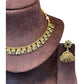 Lilac / Purple - Medium Size Antique Gold Finish Necklace Set - AE2508 H 0525