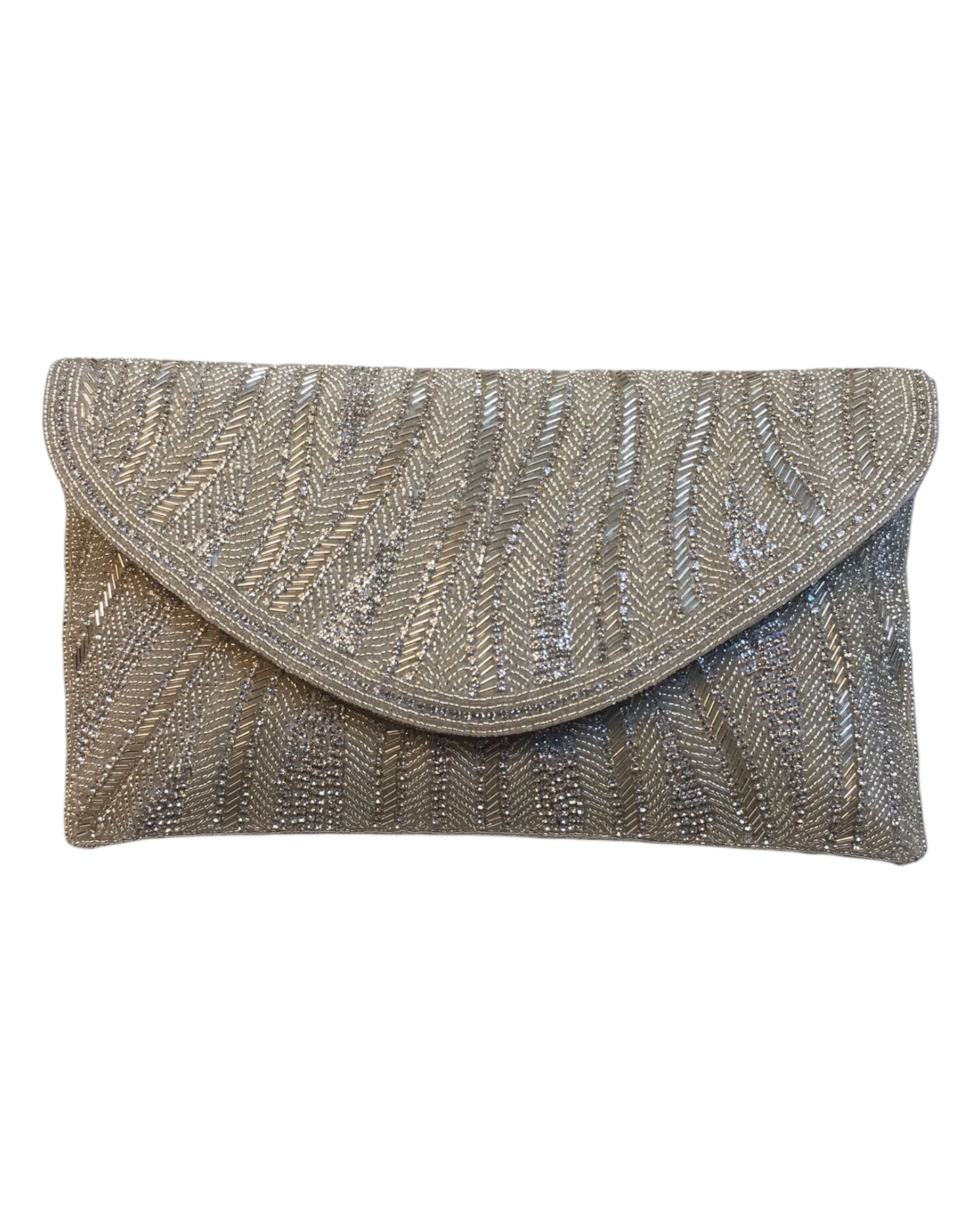 Silver - Rich Hand Embroidered Clutch Bag - AKB254 10KP24