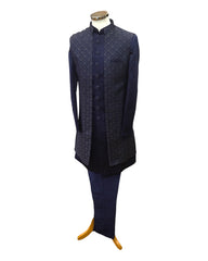 Stunning Double Layered Navy Blue Sherwani -  SHU2312 JY 0923