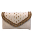 Cream - Rich Silky Antique Embroidered Clutch Bag - AY253 10Rp24