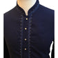 Navy Blue - Linen -  Mens Indian Kurta set - Weddings / Walimas , Sangeet, Eid, Mehndi / Henna - NAD2507 01KA25