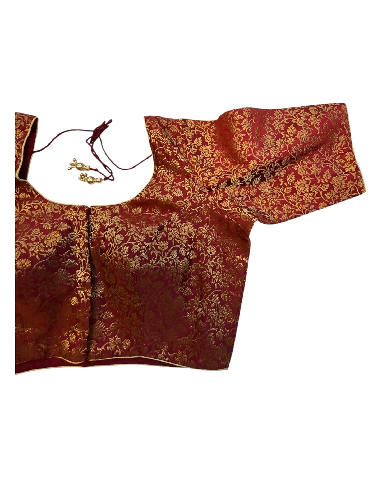 38" & 42" - Maroon - Banarasi Brocade Saree / Lehenga Blouse -UK Stock - Quick Dispatch - X1126 01A25