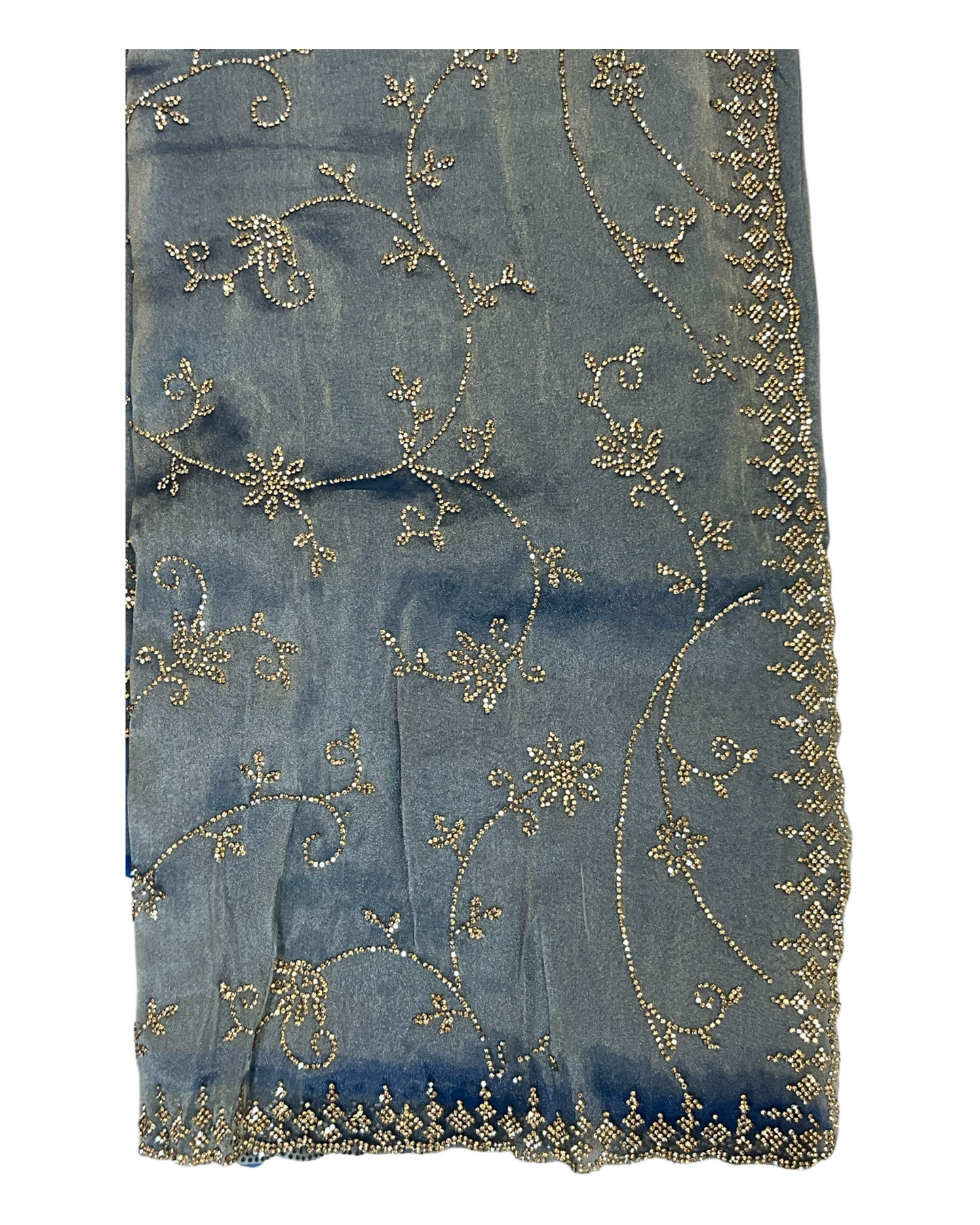 Light Blue - Rich Saree with Allover Embroidery and Blouse Piece - UK stock - 24hr Dispatch - RS2526 PK