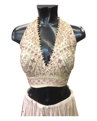 Champagne / Beige - Designer Silky Lehenga Set - Weddings , Sangeet,  Henna, Haldi - 24h Dispatch - ZC2401 KVY 0124