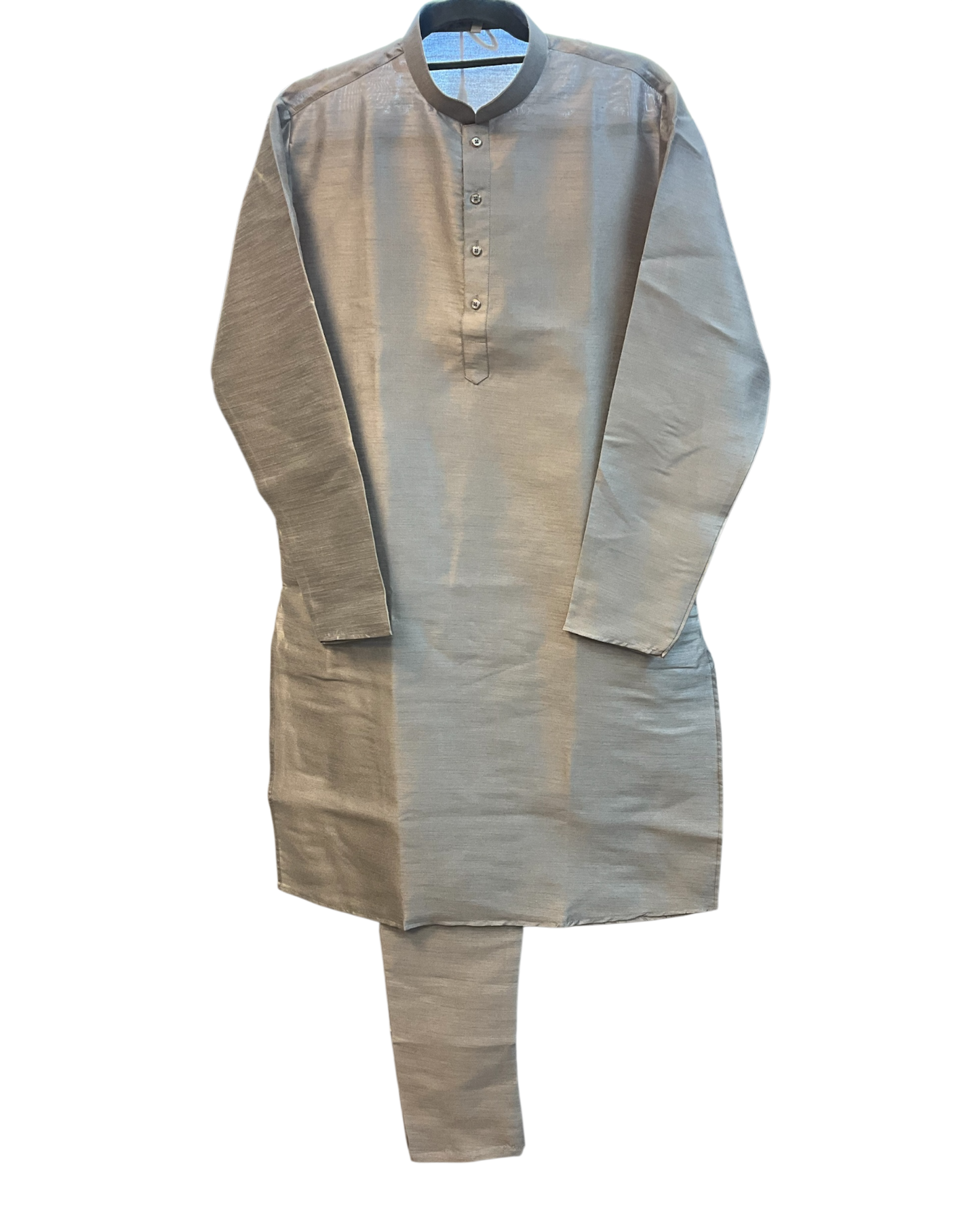 Silver Grey - Soft Silky Mens Kurta Set with Draw stringed Trousers - Sangeet Mehendi Haldi - KCS2605 06KV26