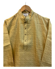 Gold - Rich Brocade Mens Indian Kurta set - UK Stock - Weddings / Walimas , Sangeet, Diwali, Eid, Mehndi / Henna - NAD25721 KA