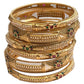 Antique Gold Finish Hand Crafted Rajasthani Kada & Bangles Set (Set of 6) - UK stock - SB1091 H