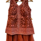 UK 10 / 36" - Rust / Orange - Ladies Sharara / Palazzo Trousers Suit - UK Stock - Sangeet / Henna / Weddings - HEL6520 PY