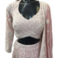 Dusty Pink - Delicately Embroidered Chiffon Designer Lehenga Set - UK 12-16 - UK Stock - 24h Dispatch - NE2401 CP 0724