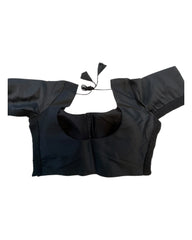 Black - HYBRID Silky Saree blouse - With Elastic on both side for Great fit - Size 36
