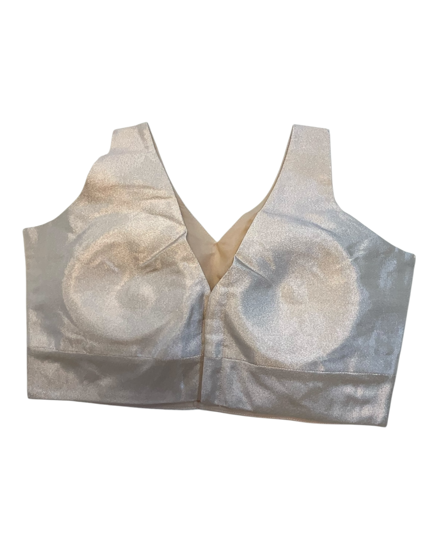Size 38" / UK 12 - Rose Gold - Silky Saree blouse with cups,  Sleeveless  - UK Stock - Quick Delivery - RNK - R722A-KY