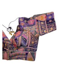 Lilac / Purple - Banarasi Brocade Saree / Lehenga blouse - 42