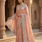 Sale! Baby Pink - Pastel Sequins Silky Saree with Blouse Piece - MF3801  JJ 0824