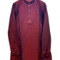 Maroon - Plain Silky Mens Indian Kurta set with Trousers - UK Stock - Weddings / Walimas , Sangeet, Diwali, Eid, Mehndi / Henna - EM66 05KJ26