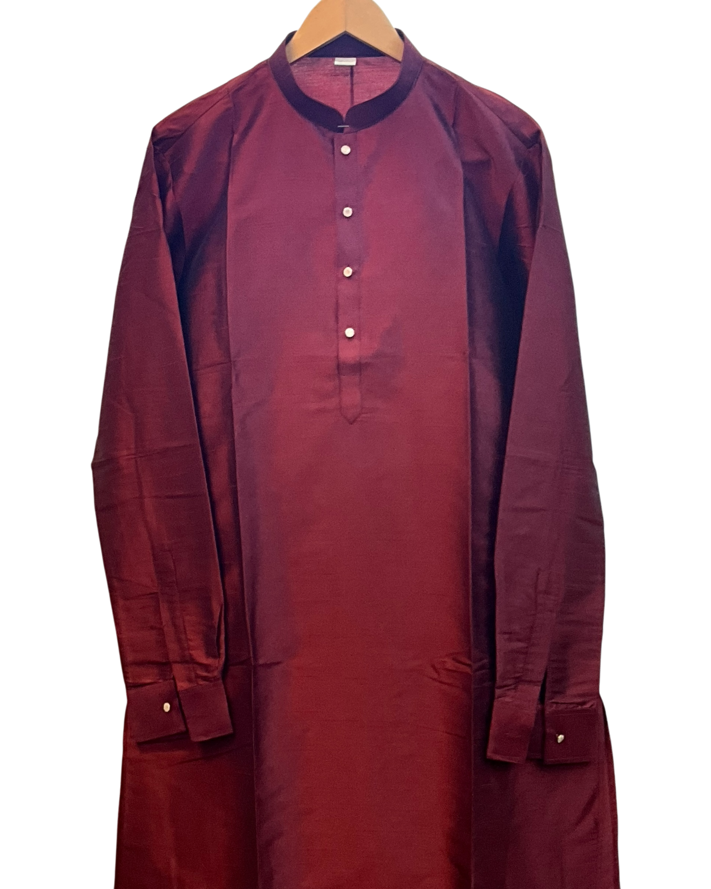 Maroon - Plain Silky Mens Indian Kurta set with Trousers - UK Stock - Weddings / Walimas , Sangeet, Diwali, Eid, Mehndi / Henna - EM66 05KJ26