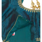 Navy Blue - Dupion Silky Saree / Lehenga blouse - 42" Bust (UK 16) Can be let out to size 18  - KP272 01Hp25
