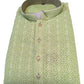 Light Pista Green - Rich Lucknowi Mens Indian Kurta set with Elasticated smart Pants - Weddings / Walimas , Sangeet, Eid, Mehndi / Henna - KCS1037 VR 0225