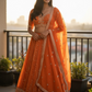 Gorgeous Burnt Orange Lehenga Set - Size 12(38") - UK Stock - 24h Dispatch - OC42133 AP