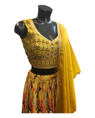 Amazing value Yellow Floral Lehenga Set - Size 12 & 16 (38