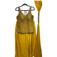 UK 12 / 38" - Haldi Yellow - Designer Ladies Medium Top Palazzo Trousers Suit -  - VMK Sunita 10PA26