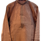Rose Gold / Copper - Banarasi Handloom Brocade Mens Indian Kurta set with Trousers - UK Stock - Weddings / Walimas , Sangeet, Diwali, Eid, Mehndi / Henna - VEE2509 VR