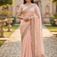 Pink - Chiffon - Party Wear Embroidiered Saree with Blouse Piece - SP250407 VT 0425