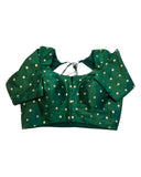 34", 38" & 42" - Bottle Green - Banarasi Brocade Saree / Lehenga Blouse -UK Stock - Quick Dispatch - X767 08Ap25 - Prachy Creations