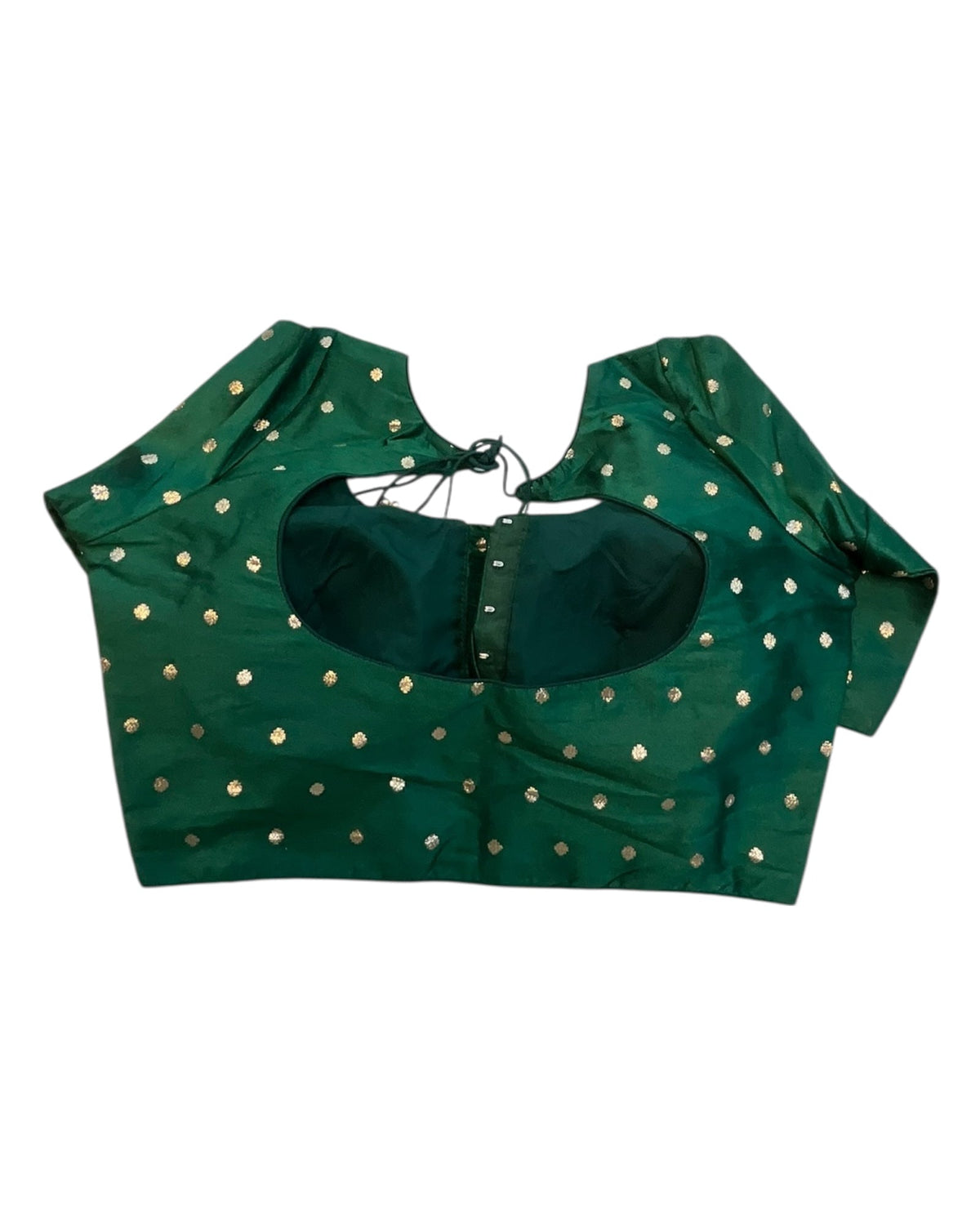 34", 38" & 42" - Bottle Green - Banarasi Brocade Saree / Lehenga Blouse -UK Stock - Quick Dispatch - X767 08Ap25 - Prachy Creations