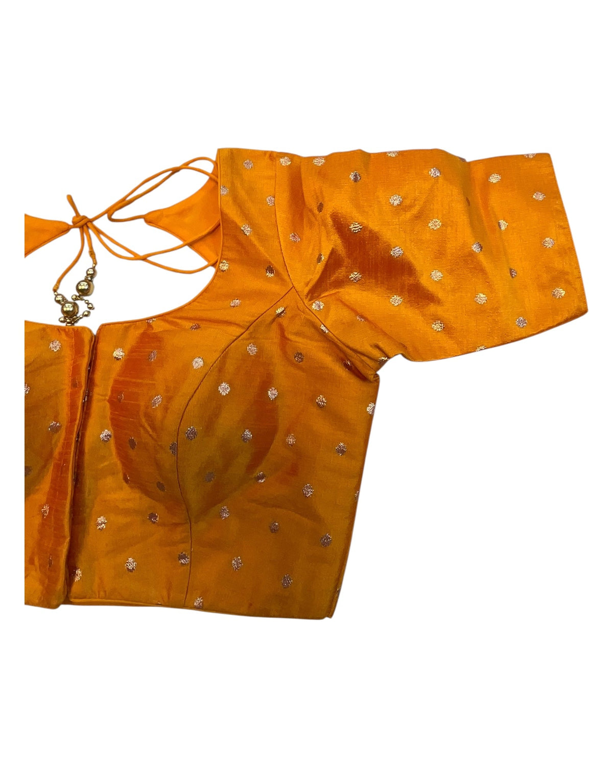 34", 38" & 42" - Orange - Banarasi Brocade Saree / Lehenga Blouse -UK Stock - Quick Dispatch - X767 08Ap25 - Prachy Creations