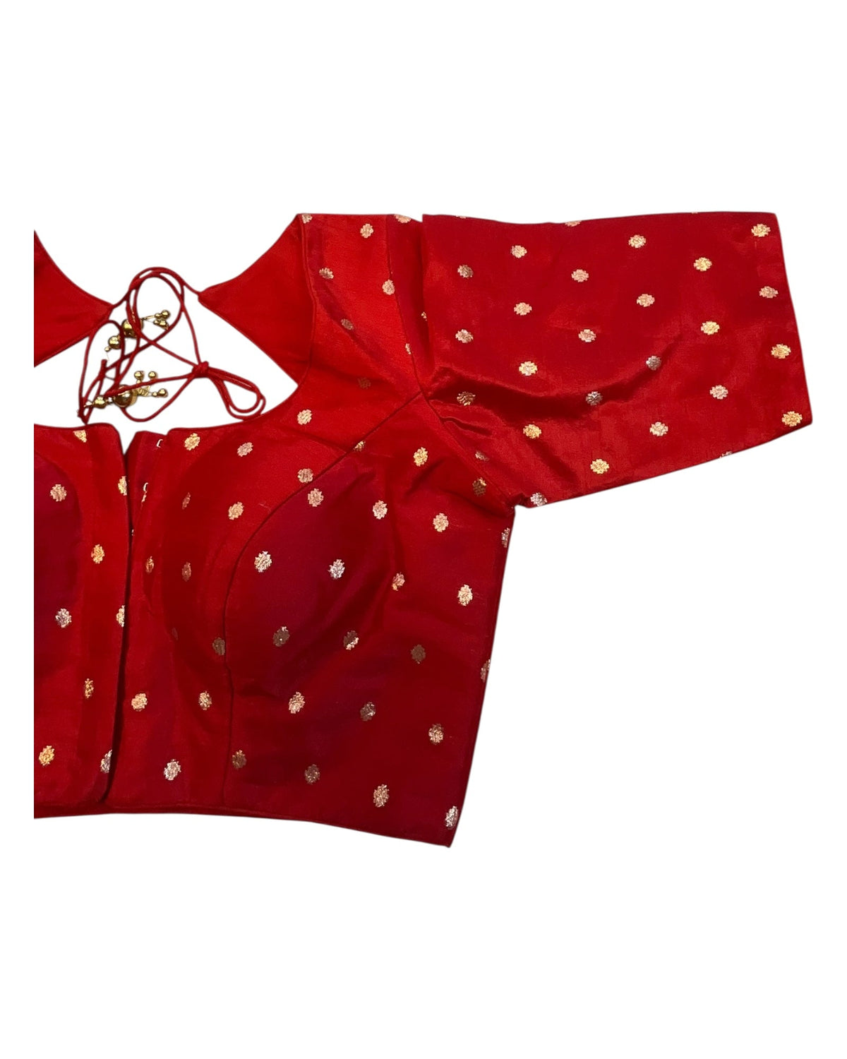 34", 38" & 42" - Red - Banarasi Brocade Saree / Lehenga Blouse -UK Stock - Quick Dispatch - X767 08Ap25 - Prachy Creations