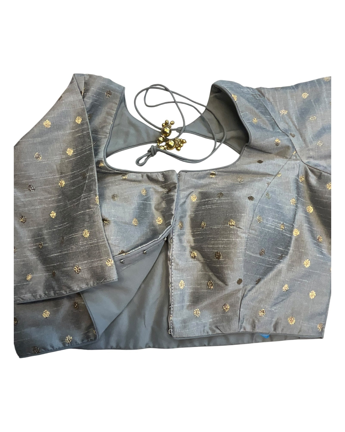 34", 38" & 42" - Silver Grey - Banarasi Brocade Saree / Lehenga Blouse -UK Stock - Quick Dispatch - X767 08Ap25 - Prachy Creations