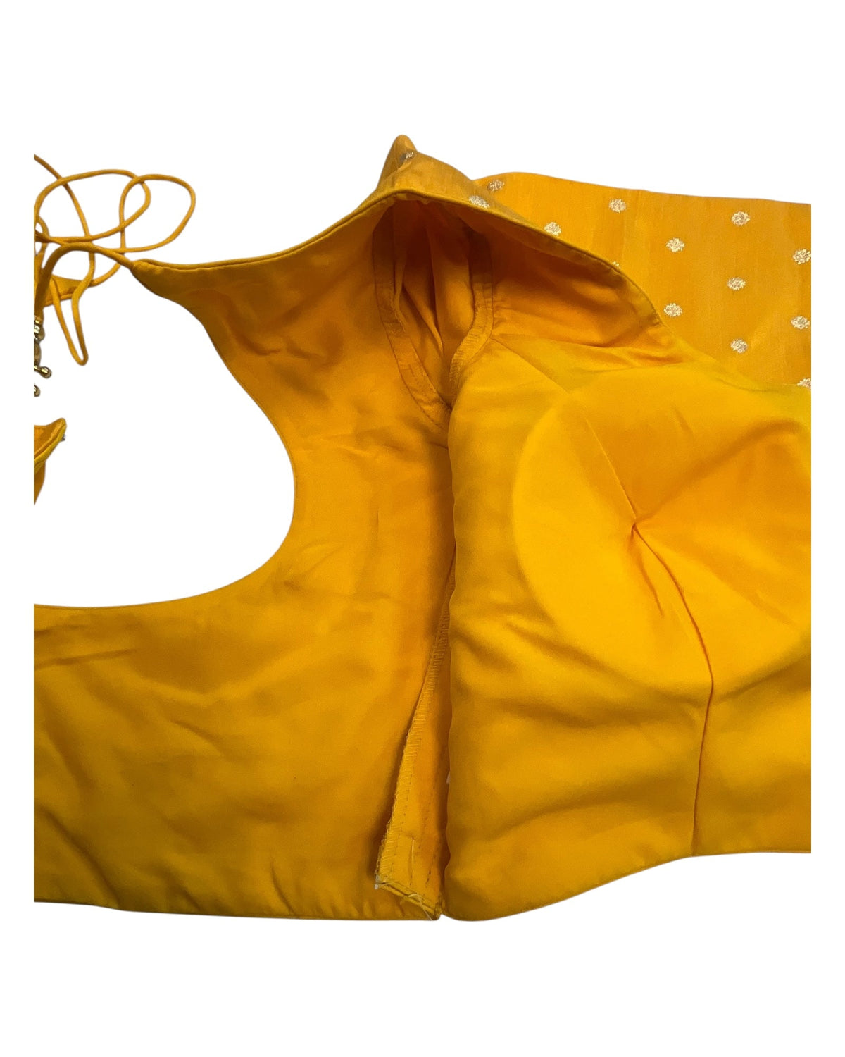 34", 38" & 42" - Yellow - Banarasi Brocade Saree / Lehenga Blouse -UK Stock - Quick Dispatch - X767 08Ap25 - Prachy Creations