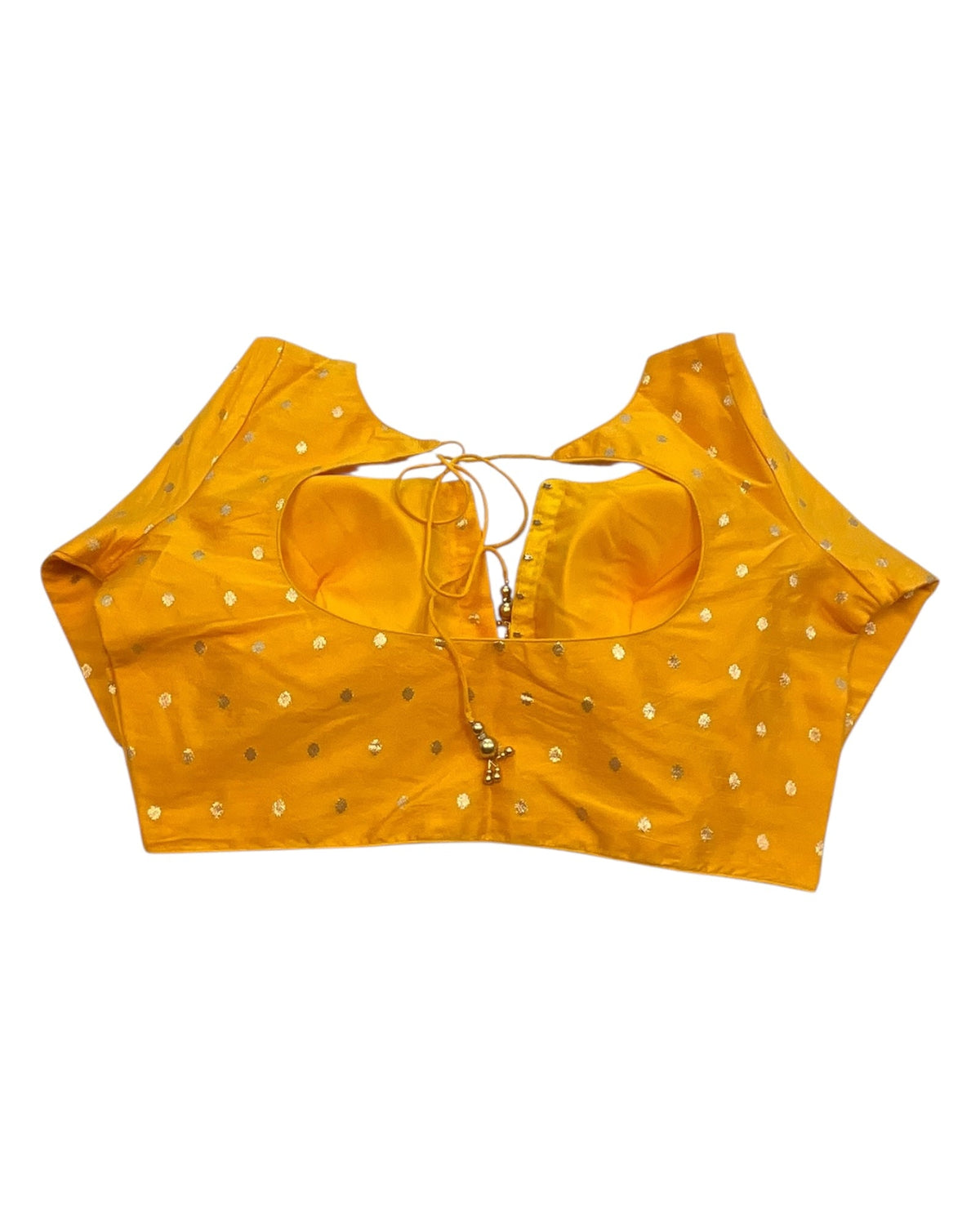 34", 38" & 42" - Yellow - Banarasi Brocade Saree / Lehenga Blouse -UK Stock - Quick Dispatch - X767 08Ap25 - Prachy Creations
