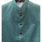Sea Green - Rich Lucknowi Sequins Mens Waistcoat / Bandi - Bollywood - HHF2401 KK 0624