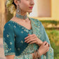 Light Blue - Chiffon Saree with Fancy Ready made Blouse - TAT6906  TH 0624