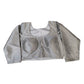 Silver / Light Grey - Silky Saree blouse with cups,  Long Sleeves, High Back - 42" - UK Stock - Quick Delivery - RNK - R231F-A