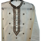 White / Off White - Soft Cotton Silky Mens Kurta Set with Neck Thread Embroidery- Sangeet Mehendi Haldi - KCS1025 06VY26