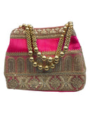 Fuchsia Magenta Pink - Silky Bollywood HandBag - GJ22 10Pp24
